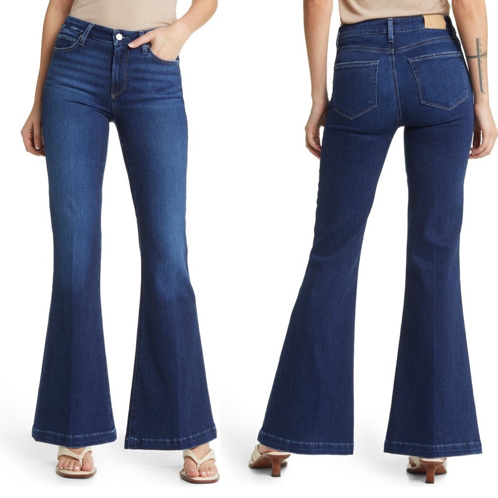 Paige Jeans Sz 26 Genevieve High West Flare Slightly Distressed - Worn 1x - New